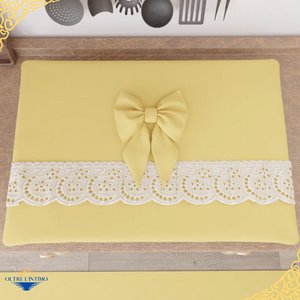 PETTI - Coprifornello per cucina Shabby Chic, Tinta Unita Giallo Coprifornelli - Oltre L' intimo