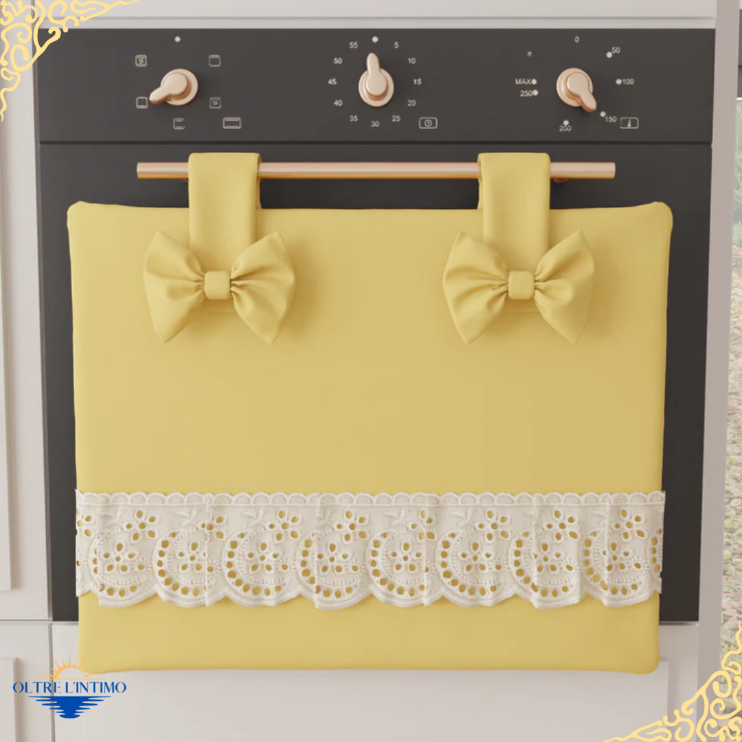 PETTI - Copriforno per cucina Shabby Chic, Tinta Unita Giallo Copriforno - Oltre L' intimo